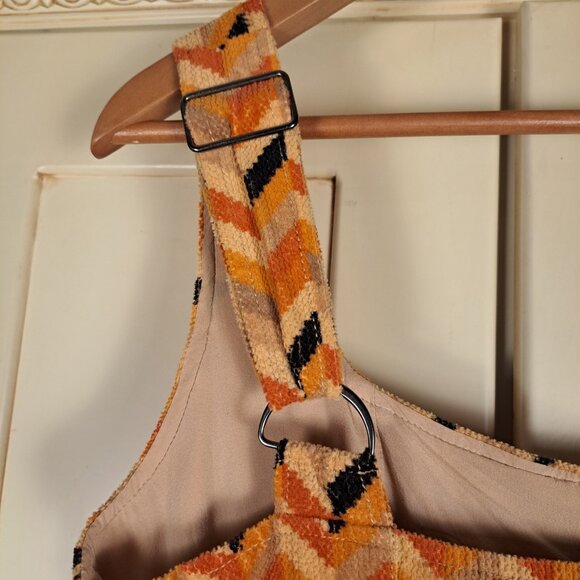 Urban Outfitters Women's Fall Chevron Stripe Corduroy Bib Overalls Sz Large-Flaw - Picture 7 of 16